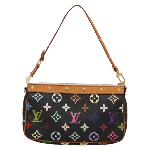 LOUIS VUITTON Multicolor Pochette Accessoires Pouch Black - Picture 1 of 16